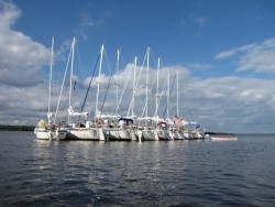 Wisconsin - Sailors on Lake Petenwell, Wisconsin celebrated with sail, raft up and potluck!