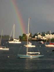 Sailors from Boothbay, Maine enjoy a pleasant afternoon sail