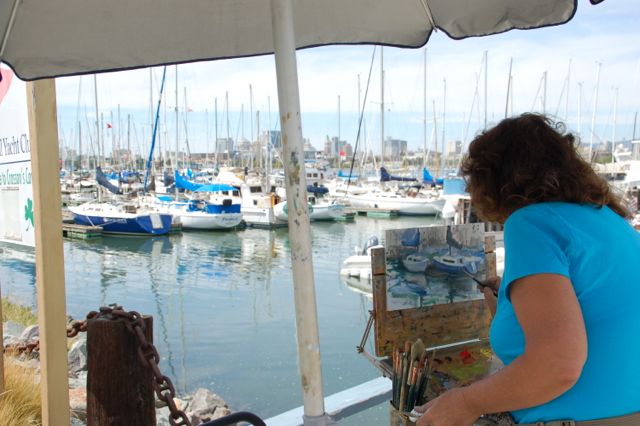 Plein Air Paint Out at the Encinal YC Sailstice Festival 