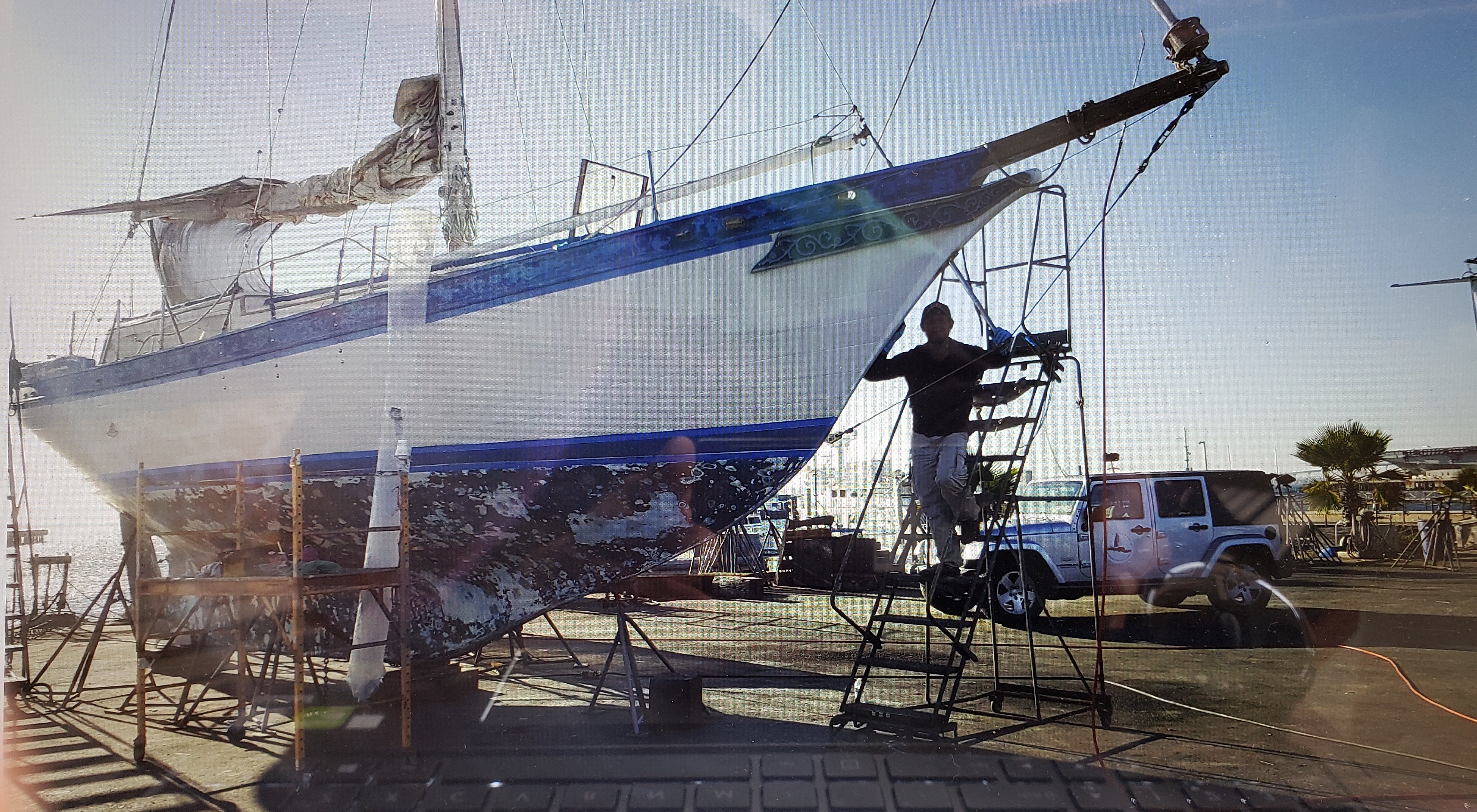 Reality Sailing restoration in yard