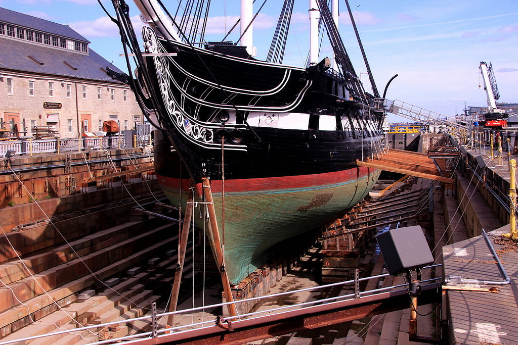 USS Constitution in dry dock