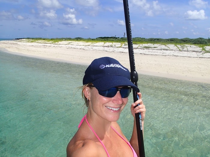 Jessica paddleboarding Tortugas