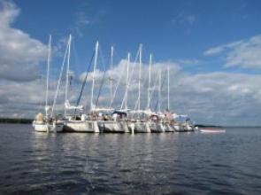 Wisconsin - Sailors on Lake Petenwell, Wisconsin celebrated with sail, raft up and potluck!