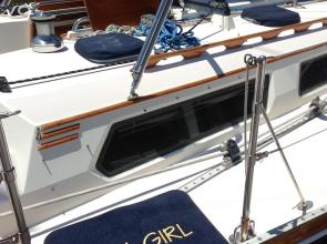 Look at S/V Hula Girl's Personalized Boarding Mat from Cape Hatteras Marine!