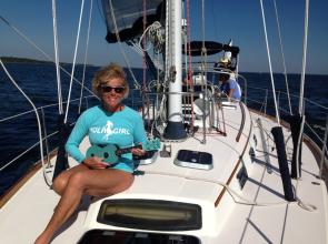 S/V "Hula Girl" Shows Off Her New Ukulele!